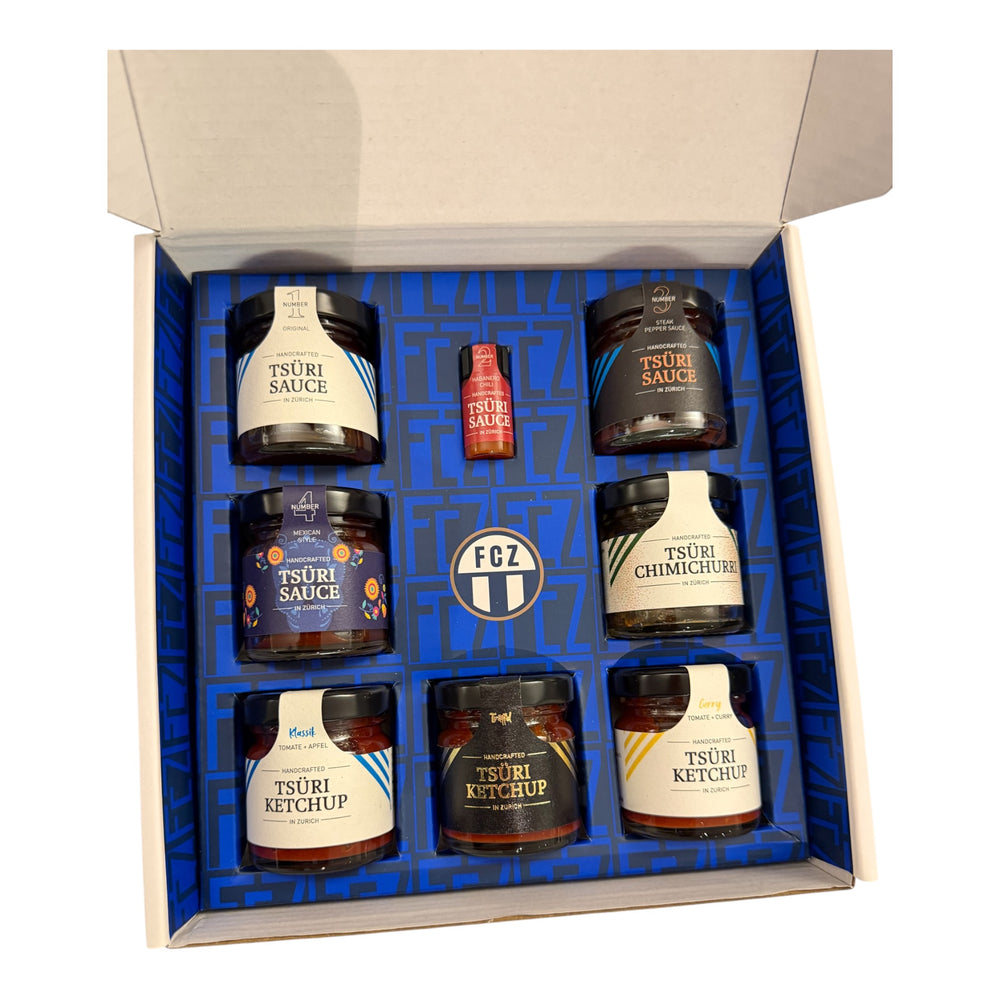 
                  
                    TSÜRI Mini Box - 8 Saucen - NEU mit Trüffelketchup!
                  
                